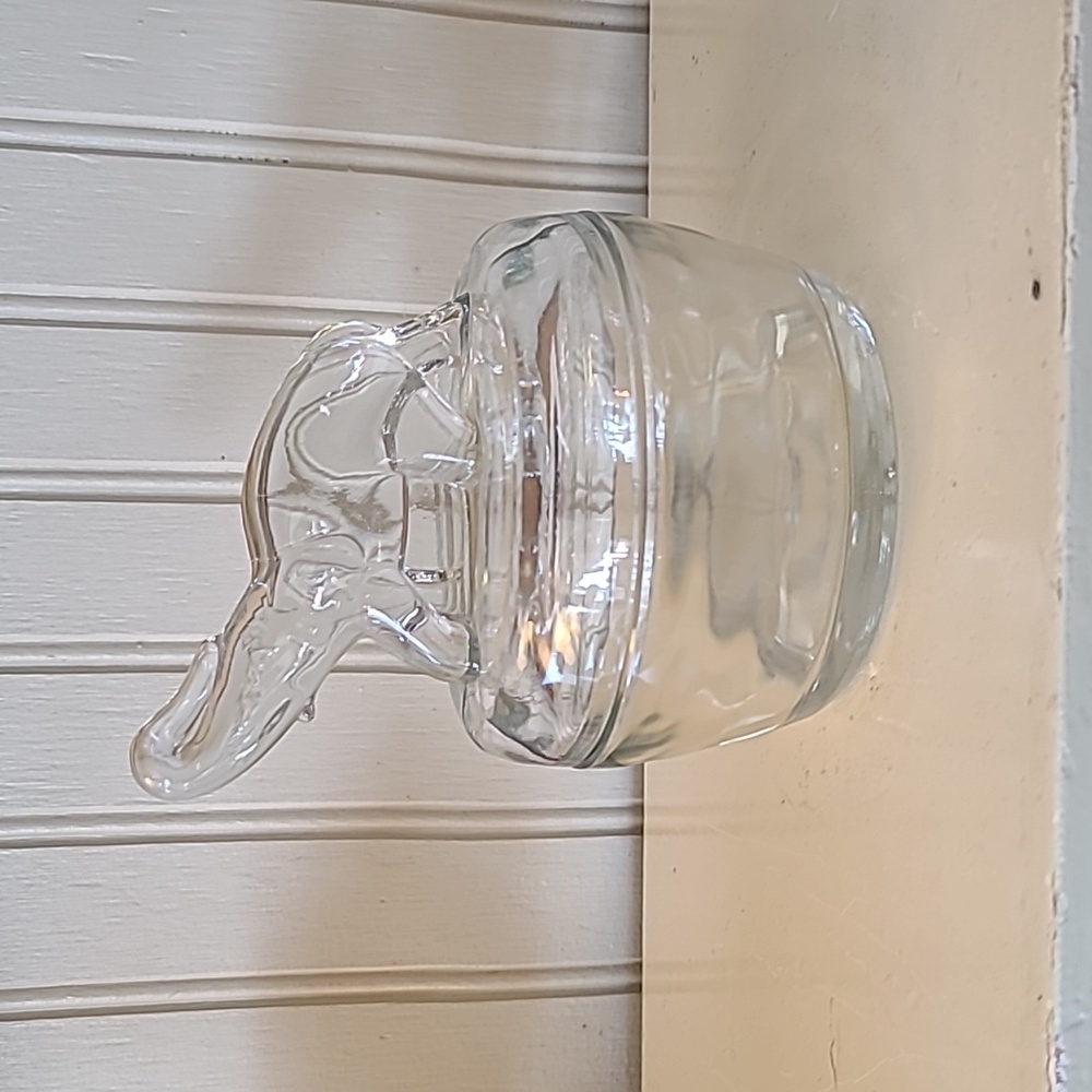 Vintage Jeanette Glass Elephant Trinket Jar